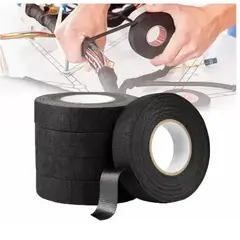 GENERICO - 5 Rollos Cinta Tela Adhesiva Aislante Cableado Automotriz
