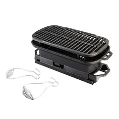 LODGE - Parrilla Sportmans Pro Hierro Fundido Negro