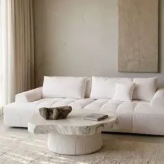 SANTU HOME & DECO - Sofá seccional moderno Lounge blanco de 300 cm