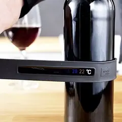 VACUVIN - Termómetro Botellas Vino Snap Negro