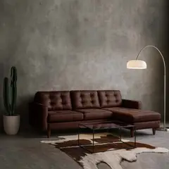 LATAM HOME - Sofá Seccional Derecho Napoles Cuero Kentucky
