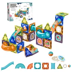 AIZO - Juego De Bloques De Construcción Magnéticos 3d 68 Piezas