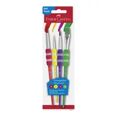 FABER-CASTELL - Pinceles Grip Soft Touch 4uds.