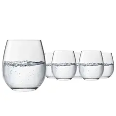 HAUSMANN - Set 4 Vasos De Vidrio Bajos Bebidas Coctel 610ml Montepulciano
