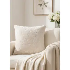 GENERICO - Pack 2 Cojines Chenille Espiga Hojas 45x45 cm - Lucerna