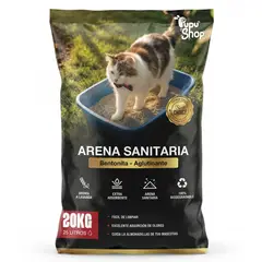 PUPU SHOP - Arena Sanitaria Aglutinante para Gatos Aroma Lavanda 20 kg / 25 Litros - Blanco