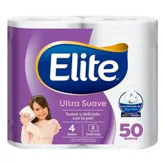 ELITE - Papel Higiénico Ultra Suave 4 X 50 Mts