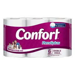 CONFORT - Papel Higienico Rendiplus Doble Hoja 6 Uds X 20m