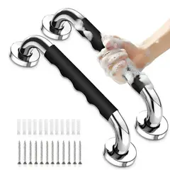 GENERICO - 2 Barras Agarradera De Seguridad Baños Apoyo Acero Inox 50cm Plateado