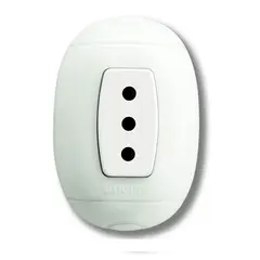 BTICINO - Enchufe Simple 2P+T 10A 250V Blanco Sobrepuesto Oval