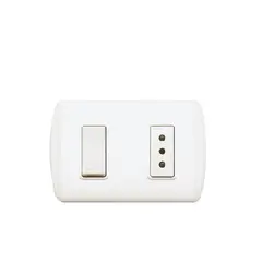 BTICINO - Enchufe+Interruptor 9-12 10A Blanco Embutido Modus Plus
