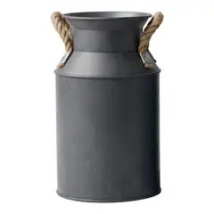 FLIPEREX - Florero Metalico Tipo Lechero Decorativo Vintage Hogar - Negro