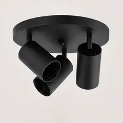 SPACE HOME - Porta GU10 Triple Negro Mate Con Fijaciones Incluidas Altair III