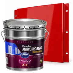 EPOXY - PINTURA EPÓXICA DOBLE COMPUESTO - 3en1 ESMALTE ANTICORROSIVO - Kit TINETA 4G - ROJO LLAMAS