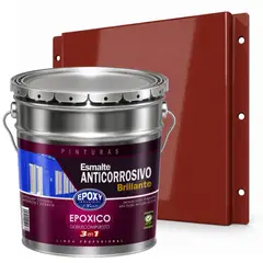EPOXY - PINTURA EPÓXICA DOBLE COMPUESTO - 3en1 ESMALTE ANTICORROSIVO - Kit TINETA 4G - ROJO ÓXIDO