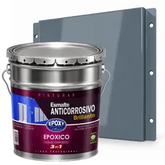 EPOXY - PINTURA EPÓXICA DOBLE COMPUESTO - 3en1 ESMALTE ANTICORROSIVO - Kit TINETA 4G - GRIS AZULADO