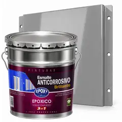 EPOXY - PINTURA EPÓXICA DOBLE COMPUESTO - 3en1 ESMALTE ANTICORROSIVO - Kit TINETA 4G - GRIS ALUMINIO