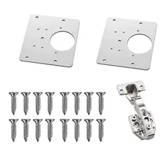 GENERICO - 4 Piezas Placas Reparadoras De Bisagras En Acero Inoxidable