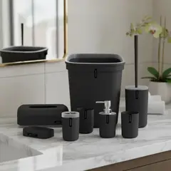 GENERICO - Set Juego De Baño 8 Piezas Accesorios Elegante