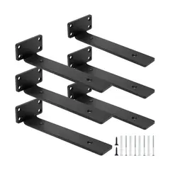GENERICO - 6 Soportes T para Repisas Flotantes 15cm Acero Reforzado Pared Hogar