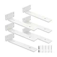 GENERICO - 6 Soportes T para Repisas Flotantes 15cm Acero Reforzado Pared Hogar