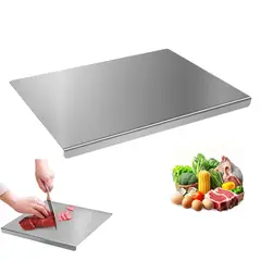ATURE - Tabla De Cortar De Acero Inoxidable 50 X 40 Cm Para Cocina