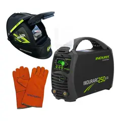 INDURA - Kit Soldadora 250A + Máscara Redbo RB4000TC2+ Guante