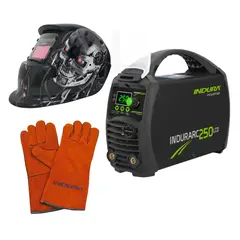 INDURA - Kit Soldadora 250A + Máscara Redbo RBLYE64 + Guante