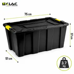 GENERICO - Caja Plástica Organizadora Baul 100 Litros Con Tapa Multiuso