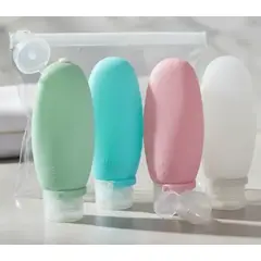GENERICO - Pack 4 Botellas De Viaje De Silicona Frasco Dispensador