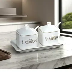 MSA MUEBLES SANTA ANA - Set Café Azúcar Elegant Dorado