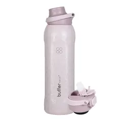 BUFFER FLASK - Termo Agua Botella Termica Acero Inox 1L+Tapas - Rosa claro