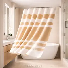 AZ AURAZEUS - Cortina De Baño Impermeable Tela Baño + 12 Ganchos 180x180