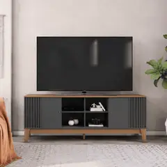 EXIT - Rack Tv Florencia 1,8 Mt Gris Grafito Hasta 80 Pulgadas 180x36x66 Cm