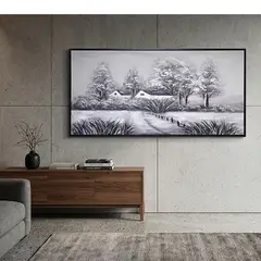 MSA MUEBLES SANTA ANA - Cuadro Campo Gris 120 x 60 cm