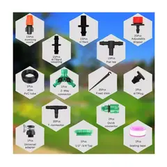 GENERICO - Kit De Riego Sistema Automático Por Goteo 40m 158 Piezas