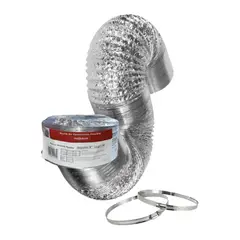 INOXCROM - Kit Ducto Flexible Aluminio 5 PuLG + 2 Abrazaderas Inoxcrome