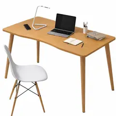 ACTUAL - Escritorio Minimalista Ergonómico 100x50x72 Patas de Madera Maciza