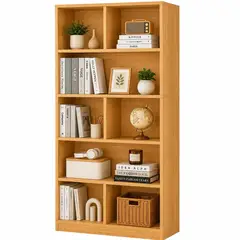 ACTUAL - Biblioteca Librero Organizador 8 Compartimentos Blanco 60x24x180 cm Estantería Multiuso Moderna