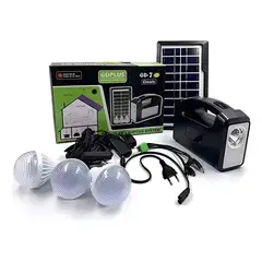 IRM - Sistema De Iluminacion Solar Portatil Kit Camping Emergencia Con Panel Solar Linterna Foco