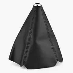 GENERICO - Cubierta Palanca Cambios Universal Cuero PU Negro Costura Negra Auto