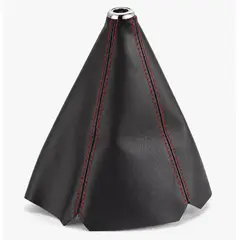 GENERICO - Cubierta Palanca Cambios Universal Cuero PU Negro Stitching Rojo