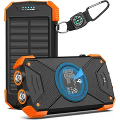 BLAVOR - Cargador Solar 10000mAh Inalambrico USBC Outdoor