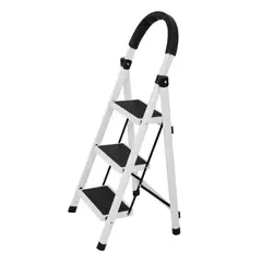 DETODOYMAS - Escalera 3 Peldaños Plegable Metálica Antideslizante