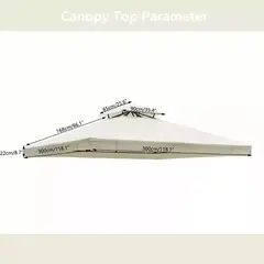 GENERICO - Repuesto de Techo para Toldo Pérgola 3x3 m Impermeable