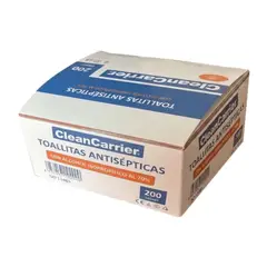 CLEANCARRIER - Toallitas Antisepticas Alcohol Isopropilico 70