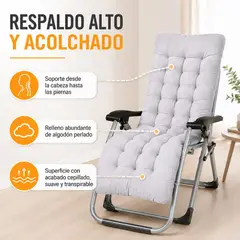 GENERICO - Cojín Almohada Para Reposera Terraza Colchoneta Color Gris