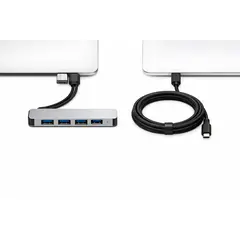 GENERICO - Pack Hub USB-C Aluminio + Cable Tipo C 240W Gamer Oficina
