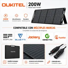OUKITEL - Panel Solar Portátil Plegable 200W Universal Para Estación De Energía