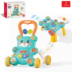 ANIKIDS - Andador Para Bebé Musical Caminador Didáctico Con Juguete Cambiable a Mesa de Juego Color Azul